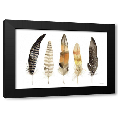 Natural Feathers Black Modern Wood Framed Art Print with Double Matting by McKenna, Kathleen Parr