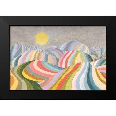 The Hills Roll On Black Modern Wood Framed Art Print by Nai, Danhui