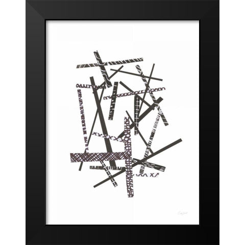 Pick Up Sticks II Black Modern Wood Framed Art Print by Prahl, Courtney