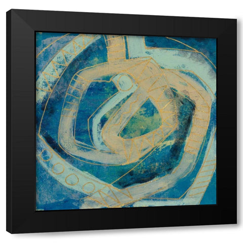 Mid Modern Tile I Black Modern Wood Framed Art Print with Double Matting by Vassileva, Silvia