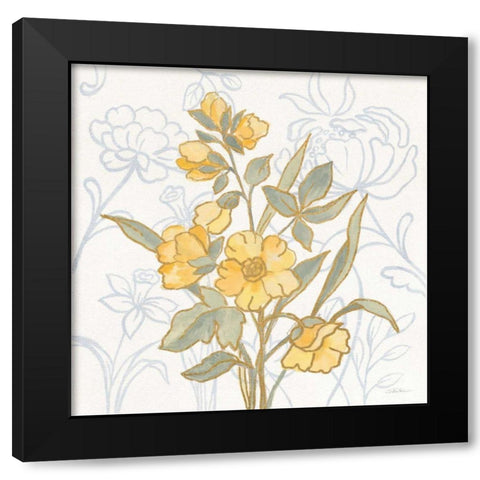 Flower Sophistication I Black Modern Wood Framed Art Print by Vassileva, Silvia