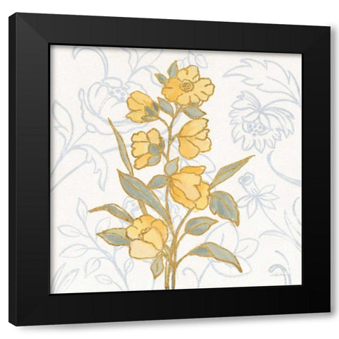 Flower Sophistication II Black Modern Wood Framed Art Print with Double Matting by Vassileva, Silvia
