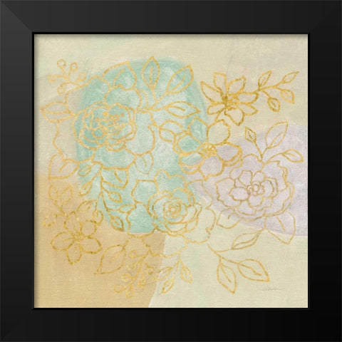 Mid Mod Sophisticated Floral I Black Modern Wood Framed Art Print by Vassileva, Silvia