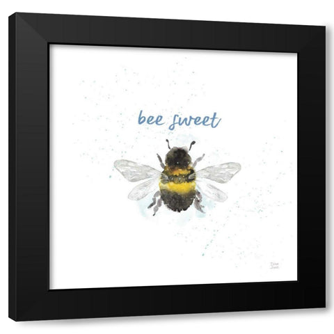Bee Harmony VI White Black Modern Wood Framed Art Print with Double Matting by June, Dina