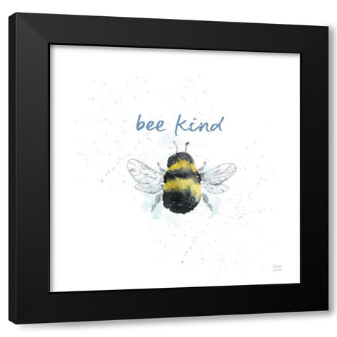 Bee Harmony VII White Black Modern Wood Framed Art Print by June, Dina