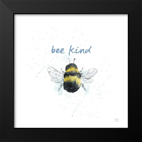 Bee Harmony VII White Black Modern Wood Framed Art Print by June, Dina