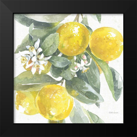 Citrus Charm Lemons I Black Modern Wood Framed Art Print by Grove, Beth