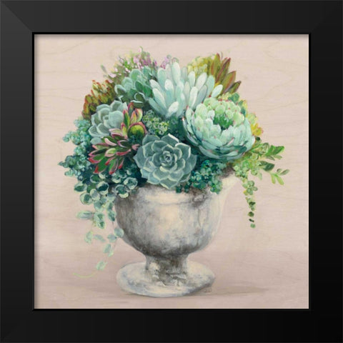 Festive Succulents I Blush Black Modern Wood Framed Art Print by Purinton, Julia