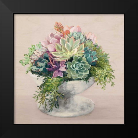 Festive Succulents II Blush Black Modern Wood Framed Art Print by Purinton, Julia