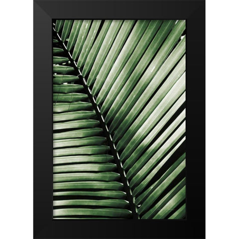 Palm Frond I Green Black Modern Wood Framed Art Print by Van Swearingen, Debra
