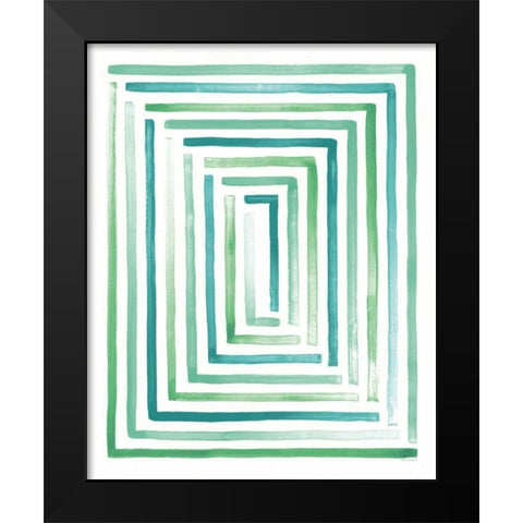 Sea Glass Sunset II Black Modern Wood Framed Art Print by Marshall, Laura