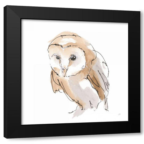 Barn Owl I Black Modern Wood Framed Art Print with Double Matting by Paschke, Chris