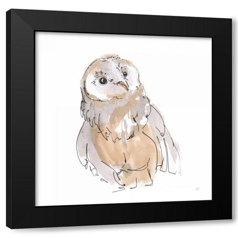 Barn Owl V Black Modern Wood Framed Art Print by Paschke, Chris