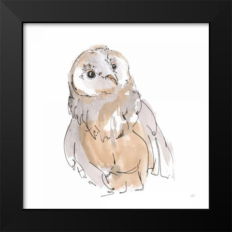 Barn Owl V Black Modern Wood Framed Art Print by Paschke, Chris