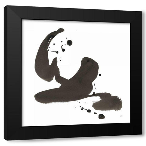 Ink Drops I Black Modern Wood Framed Art Print by Paschke, Chris