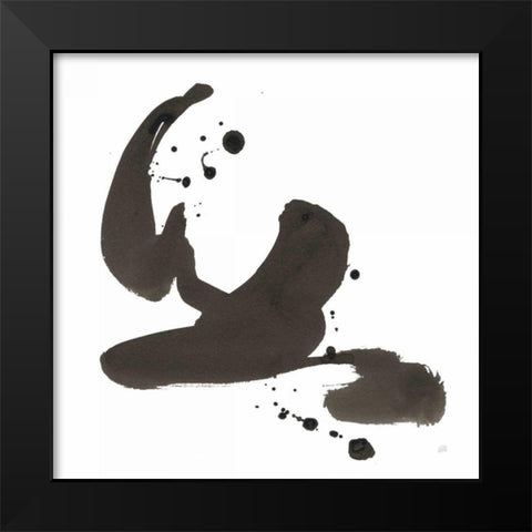 Ink Drops I Black Modern Wood Framed Art Print by Paschke, Chris