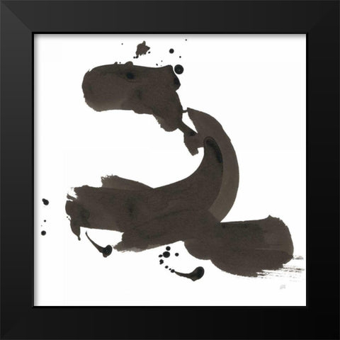 Ink Drops II Black Modern Wood Framed Art Print by Paschke, Chris