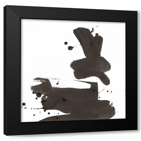 Ink Drops III Black Modern Wood Framed Art Print by Paschke, Chris