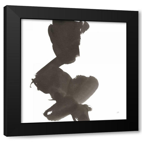 Swash II Black Modern Wood Framed Art Print with Double Matting by Paschke, Chris