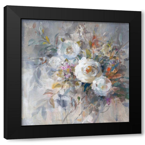 Autumn in Bloom Black Modern Wood Framed Art Print by Nai, Danhui