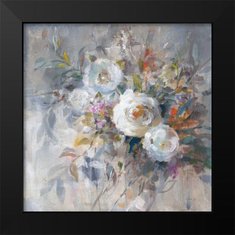 Autumn in Bloom Black Modern Wood Framed Art Print by Nai, Danhui