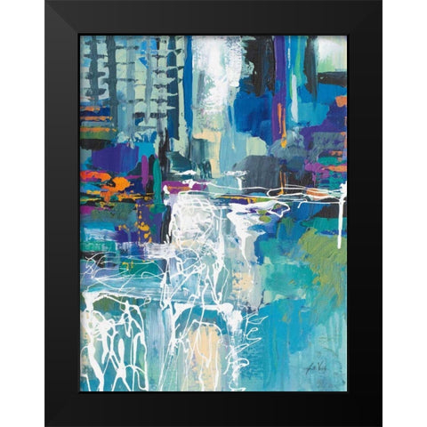 Motion Black Modern Wood Framed Art Print by Vertentes, Jeanette