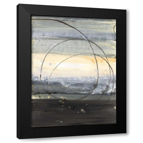 Horizon Balance IV Light Black Modern Wood Framed Art Print with Double Matting by Hristova, Albena