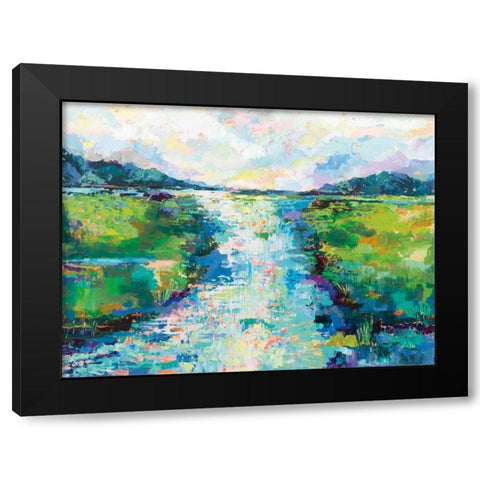 Staccato Black Modern Wood Framed Art Print with Double Matting by Vertentes, Jeanette