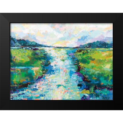 Staccato Black Modern Wood Framed Art Print by Vertentes, Jeanette