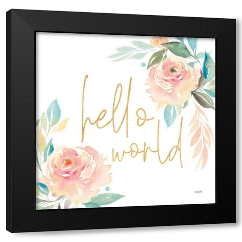 Watercolor Blossom IV Black Modern Wood Framed Art Print with Double Matting by Rice, Kristy