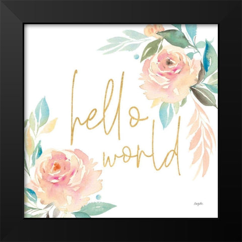 Watercolor Blossom IV Black Modern Wood Framed Art Print by Rice, Kristy