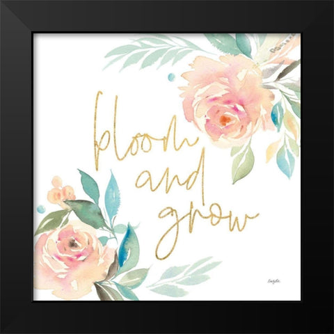 Watercolor Blossom V Black Modern Wood Framed Art Print by Rice, Kristy