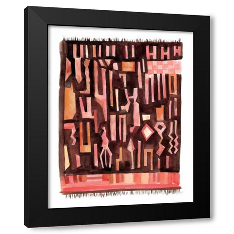Berber Rug V Black Modern Wood Framed Art Print with Double Matting by Panganiban, Karyn