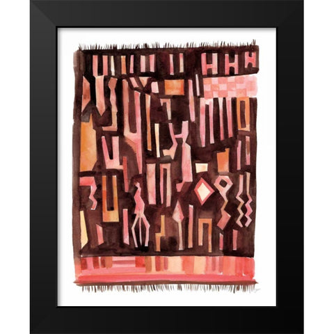 Berber Rug V Black Modern Wood Framed Art Print by Panganiban, Karyn