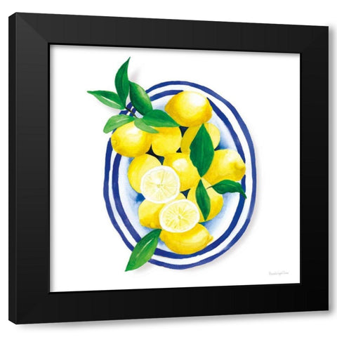 Spanish Lemons I Black Modern Wood Framed Art Print by Charro, Mercedes Lopez