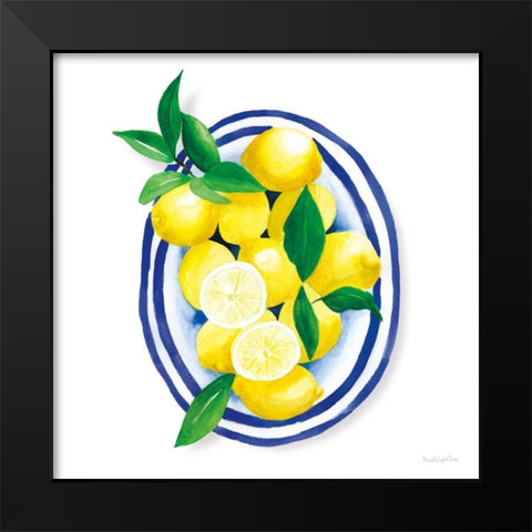 Spanish Lemons I Black Modern Wood Framed Art Print by Charro, Mercedes Lopez