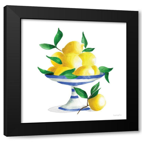 Spanish Lemons II Black Modern Wood Framed Art Print with Double Matting by Charro, Mercedes Lopez
