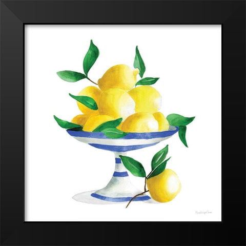 Spanish Lemons II Black Modern Wood Framed Art Print by Charro, Mercedes Lopez