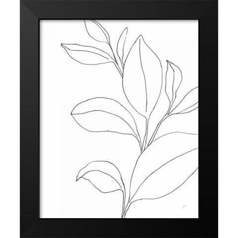 Line Leaves II Black Modern Wood Framed Art Print by Panganiban, Karyn
