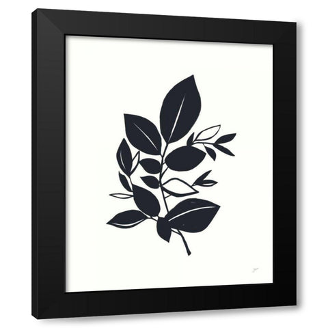 Bay Leaves I Black Modern Wood Framed Art Print by Panganiban, Karyn