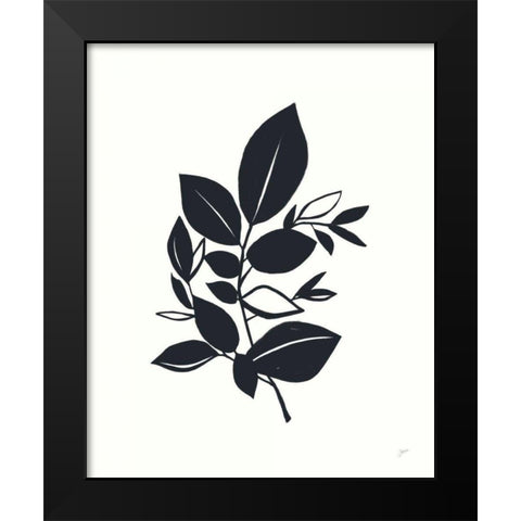 Bay Leaves I Black Modern Wood Framed Art Print by Panganiban, Karyn