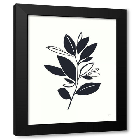 Bay Leaves II Black Modern Wood Framed Art Print with Double Matting by Panganiban, Karyn