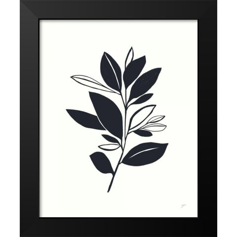 Bay Leaves II Black Modern Wood Framed Art Print by Panganiban, Karyn