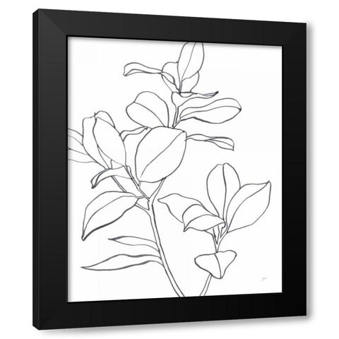 Magnolia Branch I Black Modern Wood Framed Art Print with Double Matting by Panganiban, Karyn