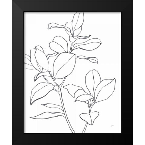 Magnolia Branch I Black Modern Wood Framed Art Print by Panganiban, Karyn