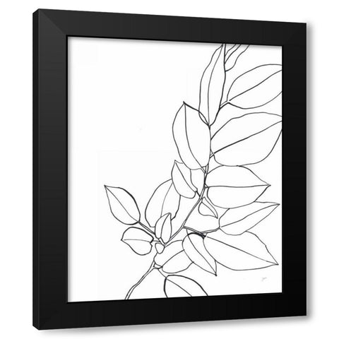 Magnolia Branch II Black Modern Wood Framed Art Print by Panganiban, Karyn