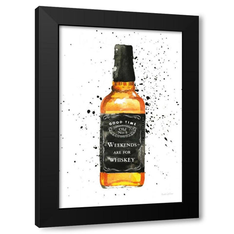Weekends Are For Whiskey Black Modern Wood Framed Art Print with Double Matting by Charro, Mercedes Lopez