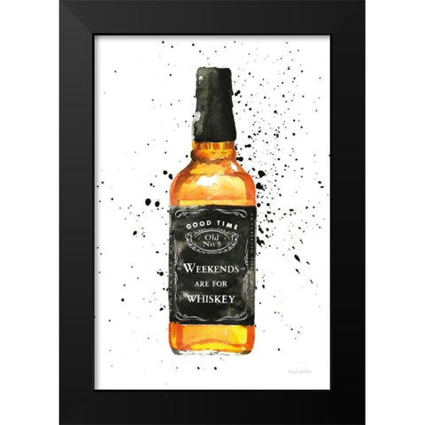 Weekends Are For Whiskey Black Modern Wood Framed Art Print by Charro, Mercedes Lopez