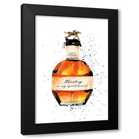 Whiskey Spirit Animal Black Modern Wood Framed Art Print by Charro, Mercedes Lopez