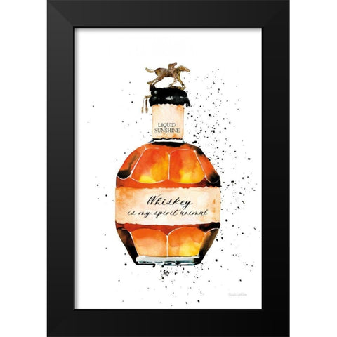 Whiskey Spirit Animal Black Modern Wood Framed Art Print by Charro, Mercedes Lopez